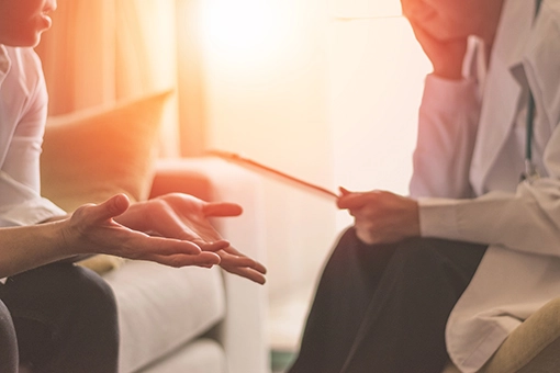 Individual therapy session with therapist and client